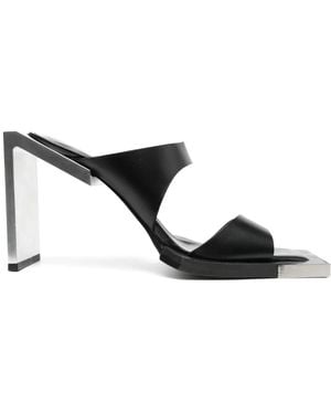 HELIOT EMIL 100Mm Square-Open Toe Leather Sandals - Black