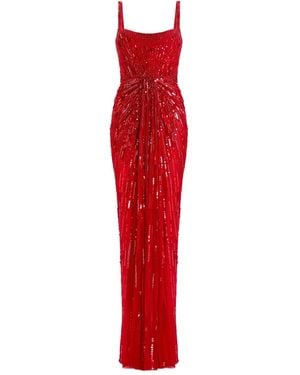 Jenny Packham Chrissy Jurk Met Pailletten - Rood