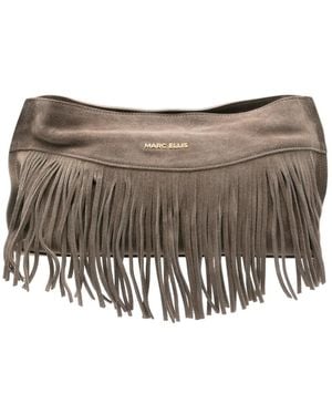 Marc Ellis Bolso De Hombro Dakota M De Piel Con Ribete De Flecos - Gris
