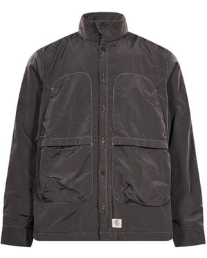 RANRA Contrast-Stitch High-Neck Jacket - Gray