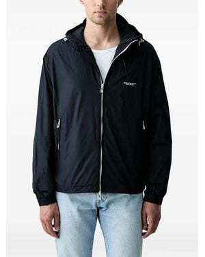 ARMANI EXCHANGE Hooded Logo-Print Jacket - Black