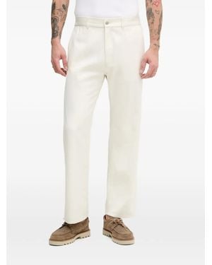 Sisley Elasticated-Waist Straight-Leg Trousers - Natural
