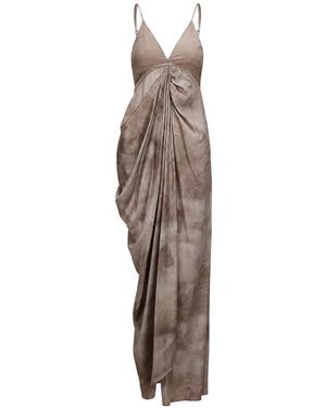 Elwood Gradient Draped Asymmetrical Maxi Dress - Natural