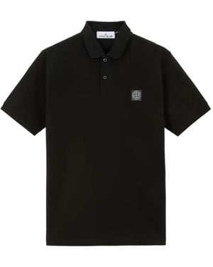Stone Island Piqué Polo Shirt - Black