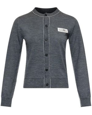 MM6 by Maison Margiela Button-Front Wool-Blend Knit Cardigan - Blue