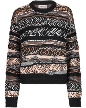 Laneus Pull En Maille Intarsia - Noir