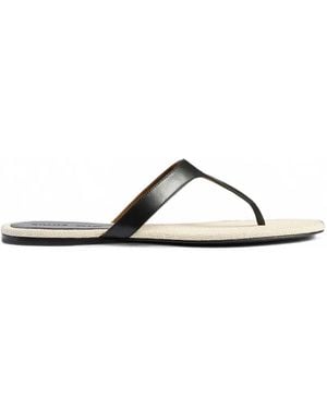 KHAITE Archer Flat Sandals - Black