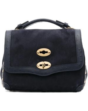 Zanellato Mini Postina Stud-Embellished Twist-Lock Tote Bag - Blue