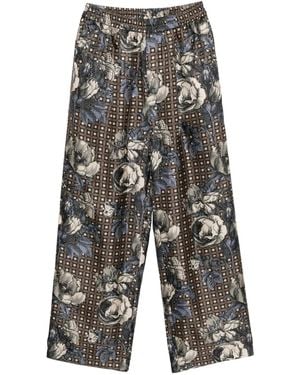 Biyan Graphic-Print Trousers - Grey