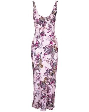 L'Agence Akiya Kleid Mit Schmetterling-Print - Lila