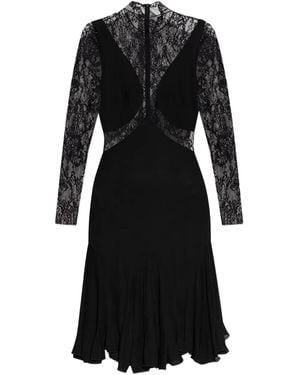 Givenchy Lace And Knitted Midi Dress - Black