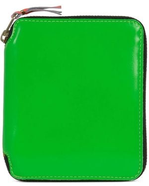 Comme des Garçons Super Fluo Zip-Around Leather Wallet - Green