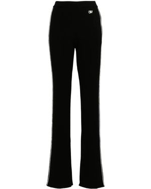Off-White c/o Virgil Abloh Side-Stripe Ribbed Flared Trousers - Black