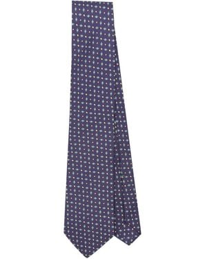 Luigi Borrelli Napoli Geometric-Print Tie - Purple