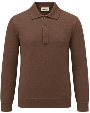 Diana Studio Button-Fastening Polo-Collar Sweater - Brown