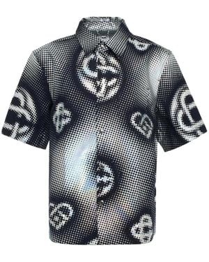 CASABLANCA Pearlescent Monogram Denim Shirt - Grey
