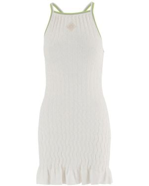 CASABLANCA Ruffled-hem ribbed dress - Weiß