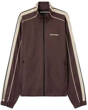 Palm Angels Logo Striped Track Jacket - Brown