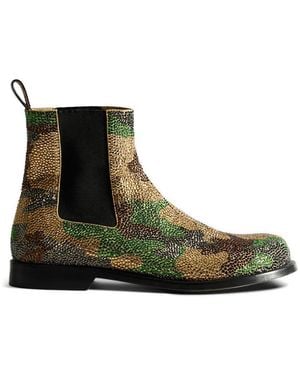 JW Anderson Glass-Embellished Chelsea Boots - Green