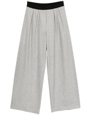 Liviana Conti Logo-Waistband Trousers - Grey