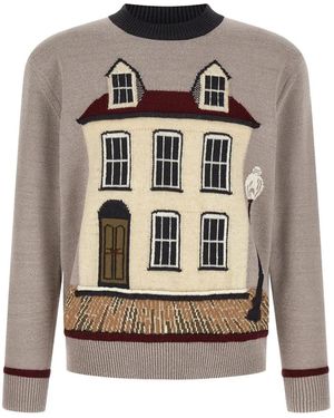 Junya Watanabe Pullover Mit Rundhalsausschnitt - Grau