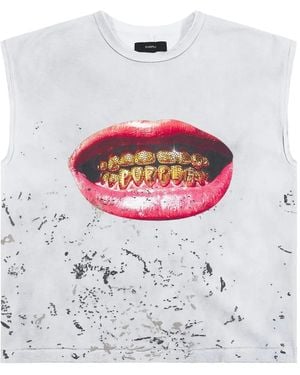 Purple Brand Graphic-Print Sleeveless T-Shirt - White