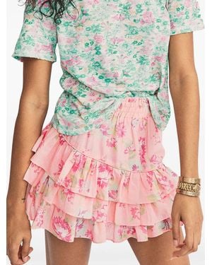 LoveShackFancy Ruffled Mini Skirt - Green