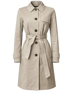Marella Belt Buttoned Coat - Natural