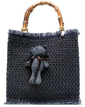 La Milanesa Borsa Tote Pepe Media - Blu