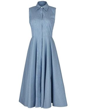 Michael Kors Striped Collar Dress - Blue