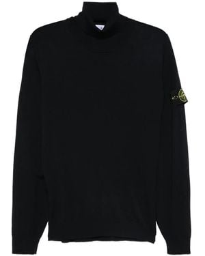 Stone Island Turtleneck Logo-patch Sweater - ブラック