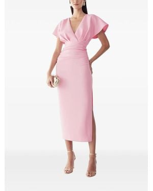 BWLDR Midi-Jurk Met V-Hals - Roze