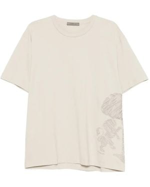 Corneliani T-Shirt Met Geborduurde Boom - Wit