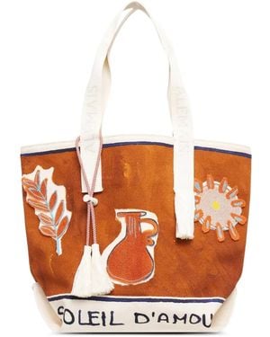 ALÉMAIS Soleil D'Amour Patch Tote Bag - White
