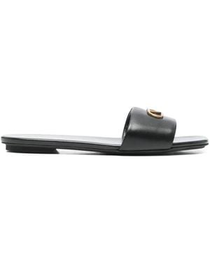 Emporio Armani Logo-Plaque Slides - White