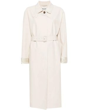 Miu Miu Cotton Single-Breasted Coat - White