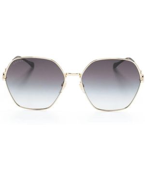 Gucci スクエアフレーム サングラス - ブルー