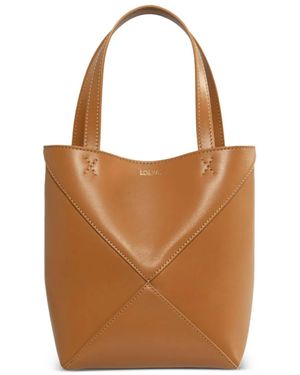 Loewe Mini Puzzle Fold Tote Bag - Brown