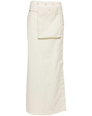 Lemaire Pocket-Detailing Long Skirt - White