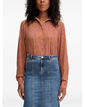 Silvian Heach Rapane Animal-Print Shirt - Blue