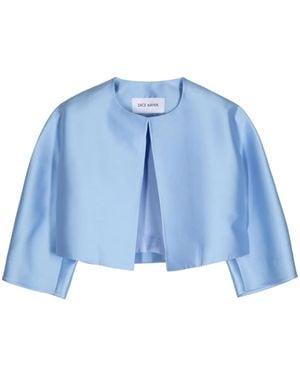 Dice Kayek Satin-Finish Cropped Jacket - Blue