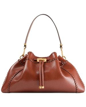 Jimmy Choo Cinch M snakeskin-effect leather shoulder bag - Braun