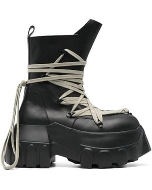 Rick Owens Stivali Megalace Mega Tractor - Nero