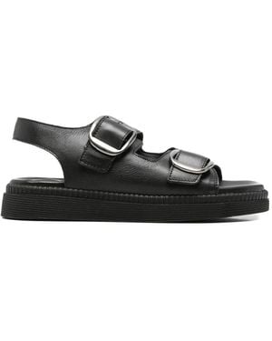 SERGIO MORETTI FIRENZE Buckle-Fastening Slingback Sandals - Black