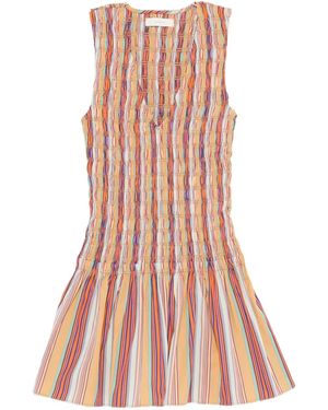 Faithfull the Brand Palomar Mini Striped Shirred Dress - Pink