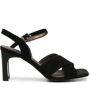 SERGIO MORETTI FIRENZE Crossover-Strap Buckle-Fastening Sandals - Black