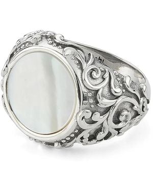 Emanuele Bicocchi Arabesque Mop Stone Ring - Grey