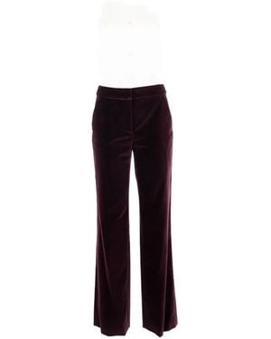 Genny Velvet Straight-Leg Trousers - Blue