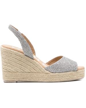 Manebí Glitter-Detail Wedge Espadrilles - Natural
