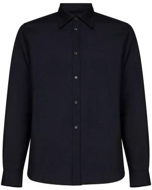 Jil Sander Pointed-Collar Rounded-Hem Shirt - Blue
